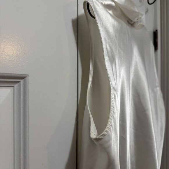 Nine West Ivory Satin Blouse – Draped Neckline (XL) - Picture 5 of 5